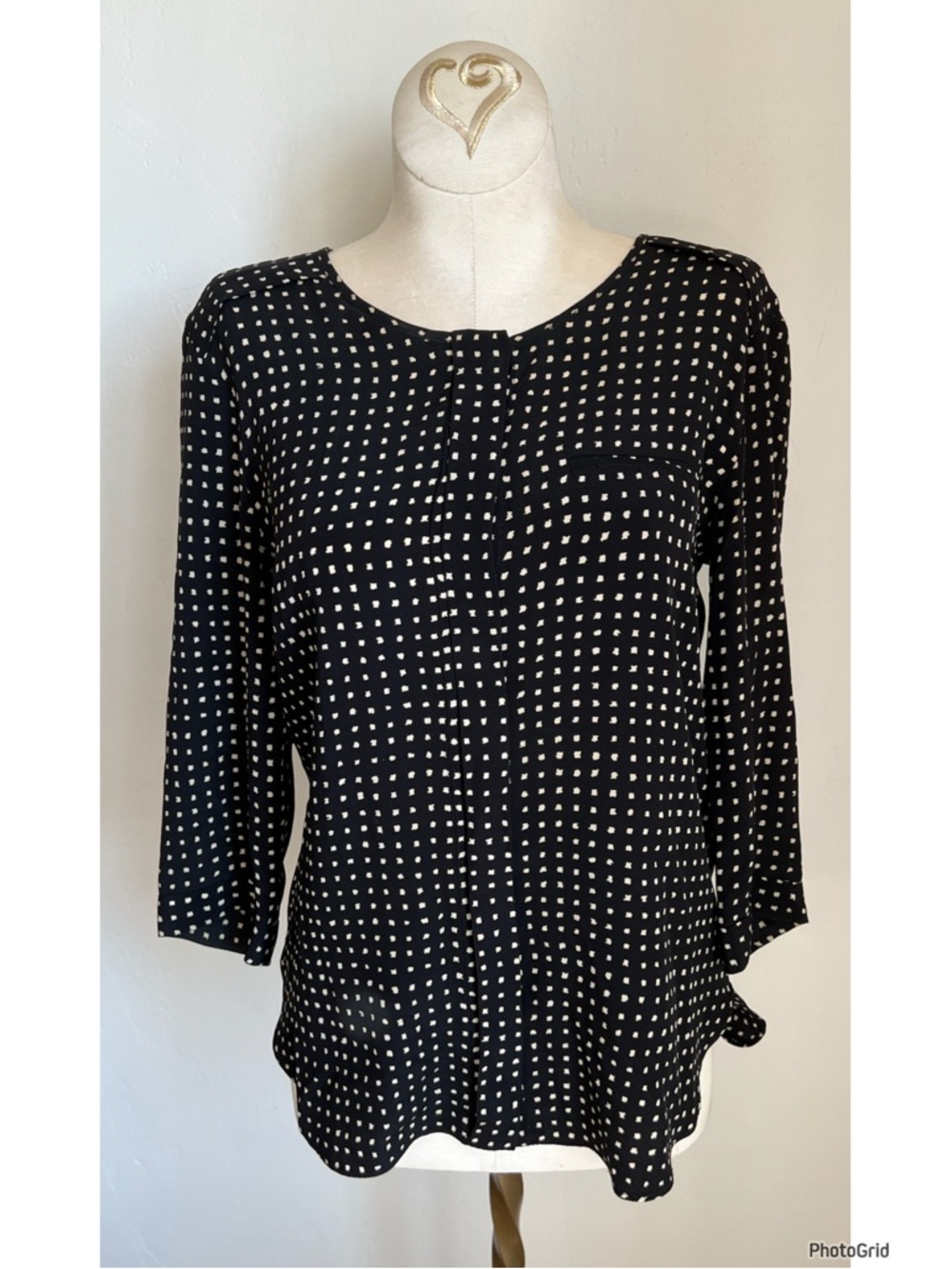 Gerard Darrel Black Printed Blouse Size 36 / US 2